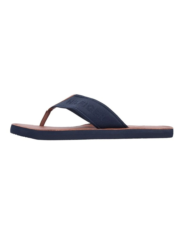 Jacquard Logo Flip-Flops in Navy image 5