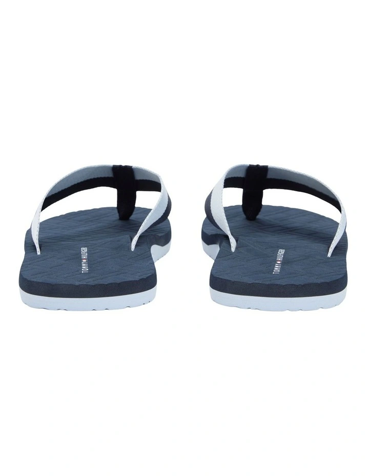 Webbing Strap Flag Embossed Flip-Flops in Navy image 3
