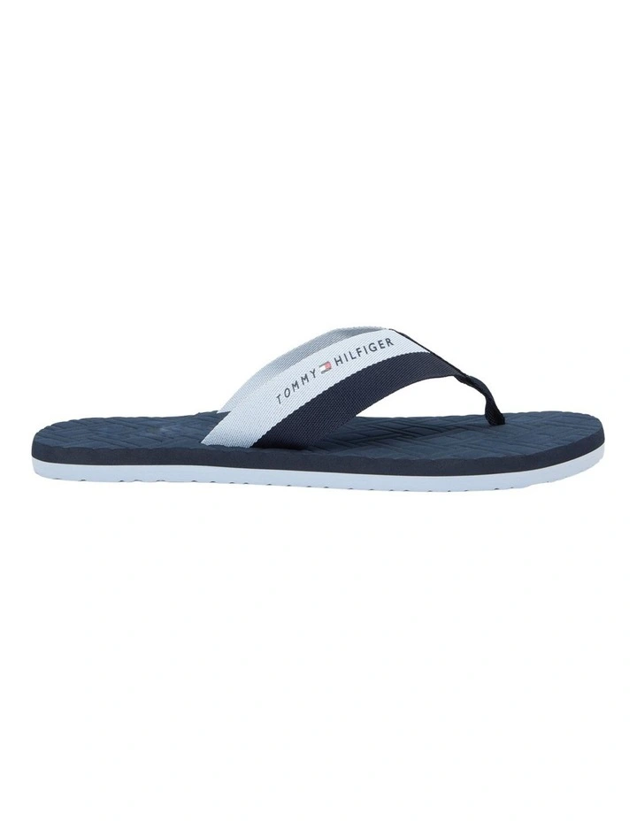 Webbing Strap Flag Embossed Flip-Flops in Navy image 4