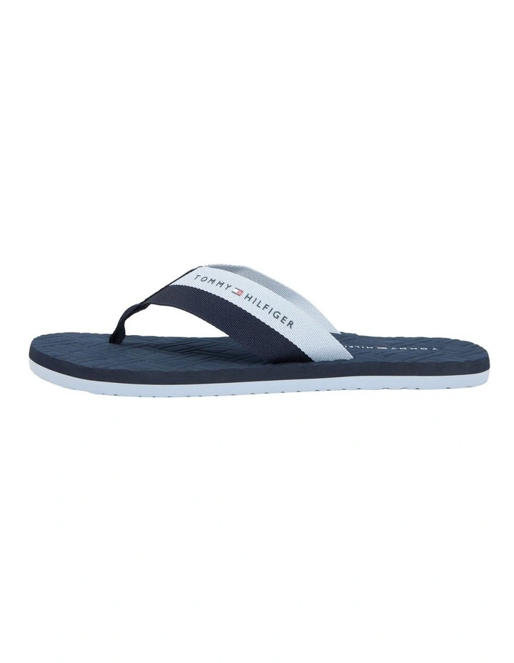 Webbing Strap Flag Embossed Flip-Flops in Navy image 7
