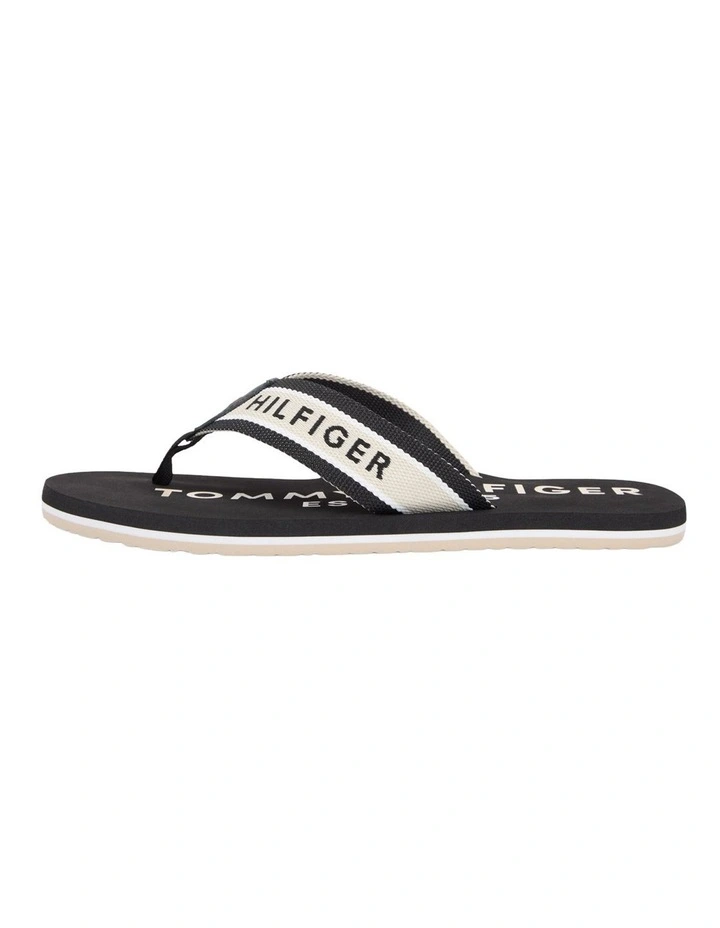 Webbing Strap Logo Flip-Flops in Black image 7