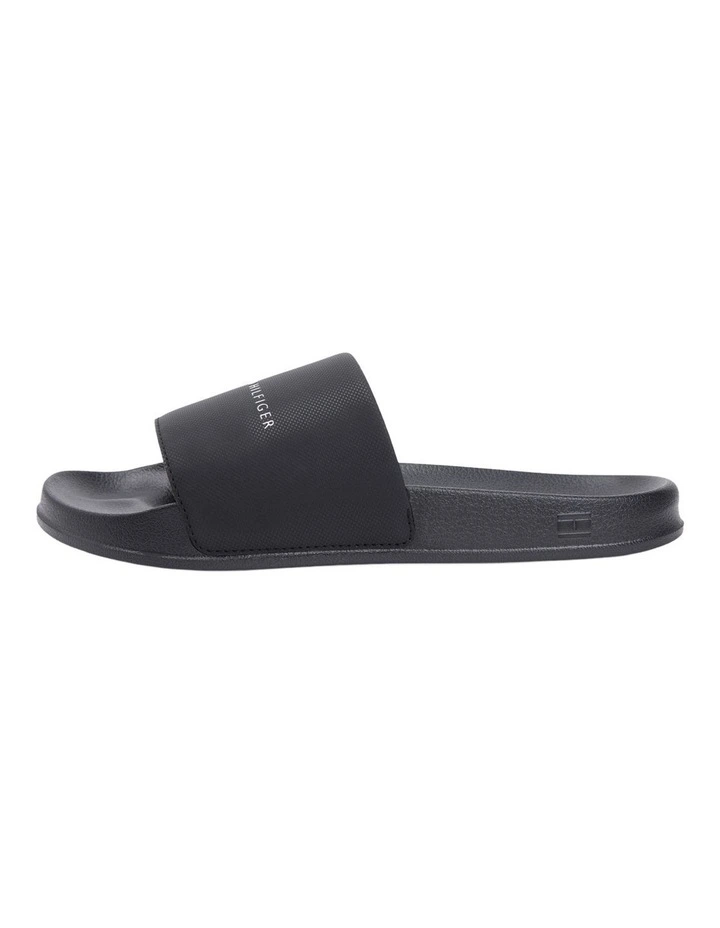 Logo Textured Pool Slides in Black image 3