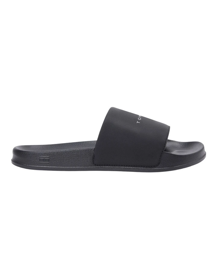 Logo Textured Pool Slides in Black image 4