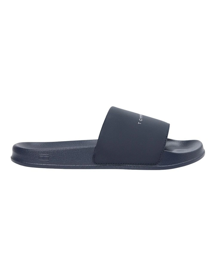 Logo Textured Pool Slides in Navy image 3