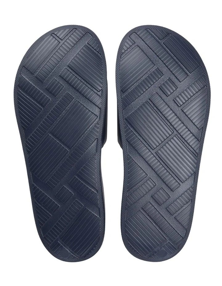 Logo Textured Pool Slides in Navy image 6