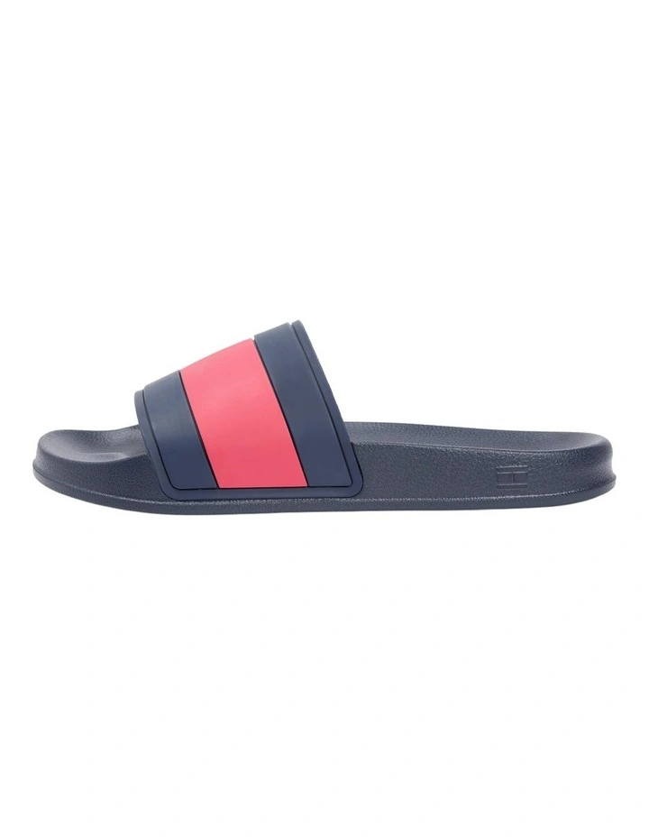 Flag Strap Pool Slides in Navy image 3