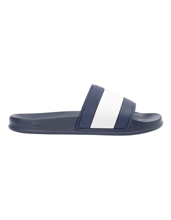 Flag Strap Pool Slides in Navy image 6
