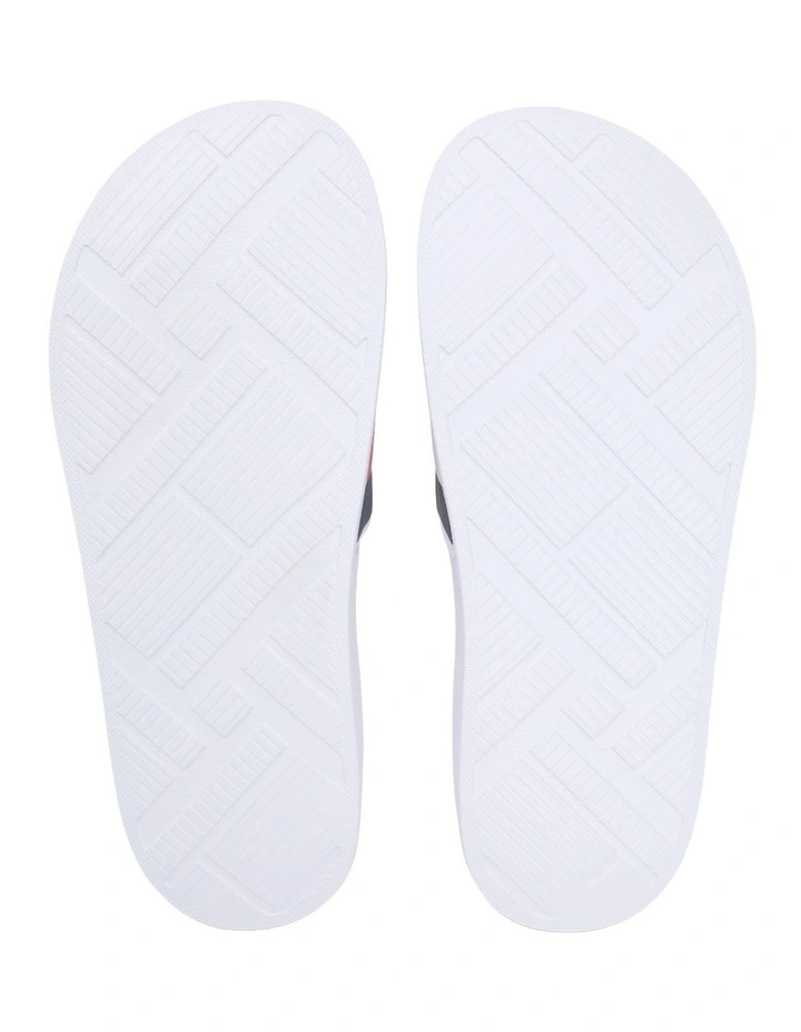 Flag Strap Pool Slides in White image 4