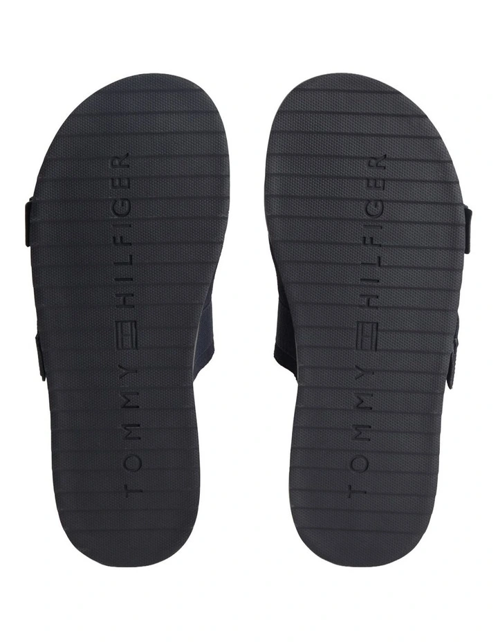 Webbing Strap Buckle Suede Sandals in Navy image 3