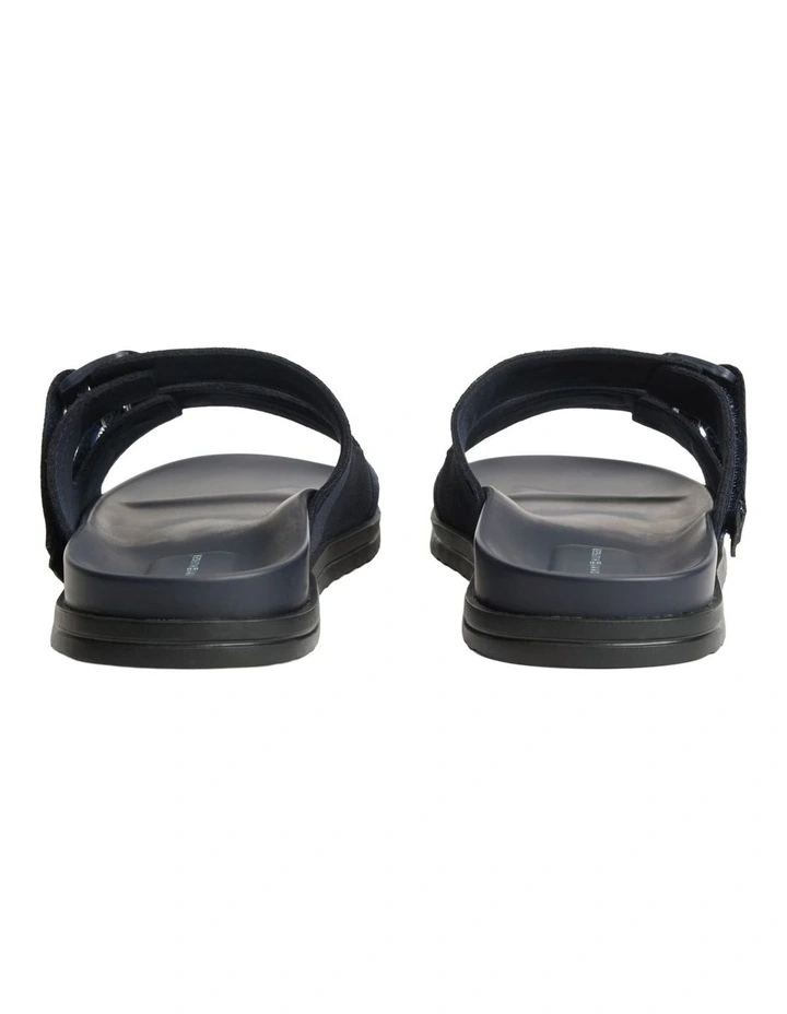 Webbing Strap Buckle Suede Sandals in Navy image 6