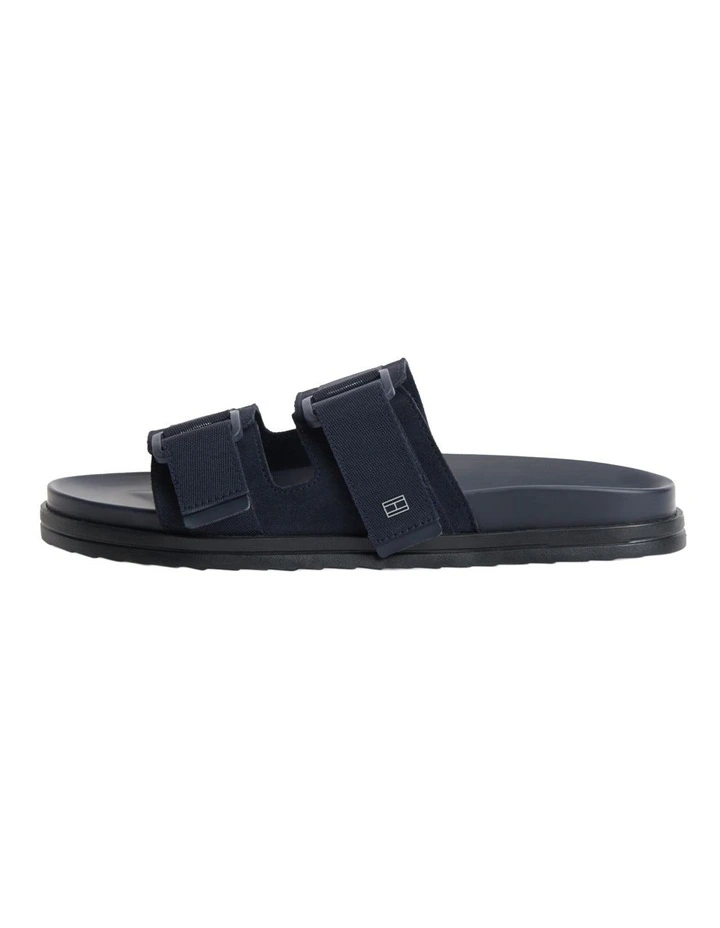 Webbing Strap Buckle Suede Sandals in Navy image 7