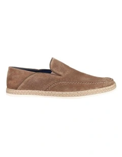 Catch Suede Slip On Loafer in Taupe