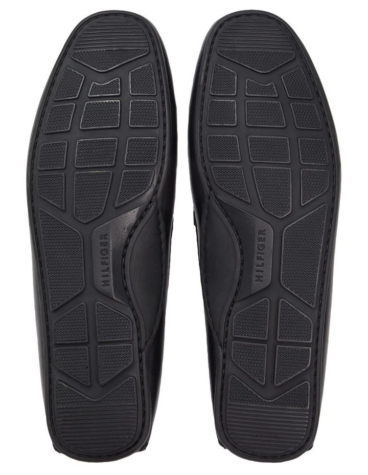 Flag Plaque Leather Driver Shoes in Brown image 4