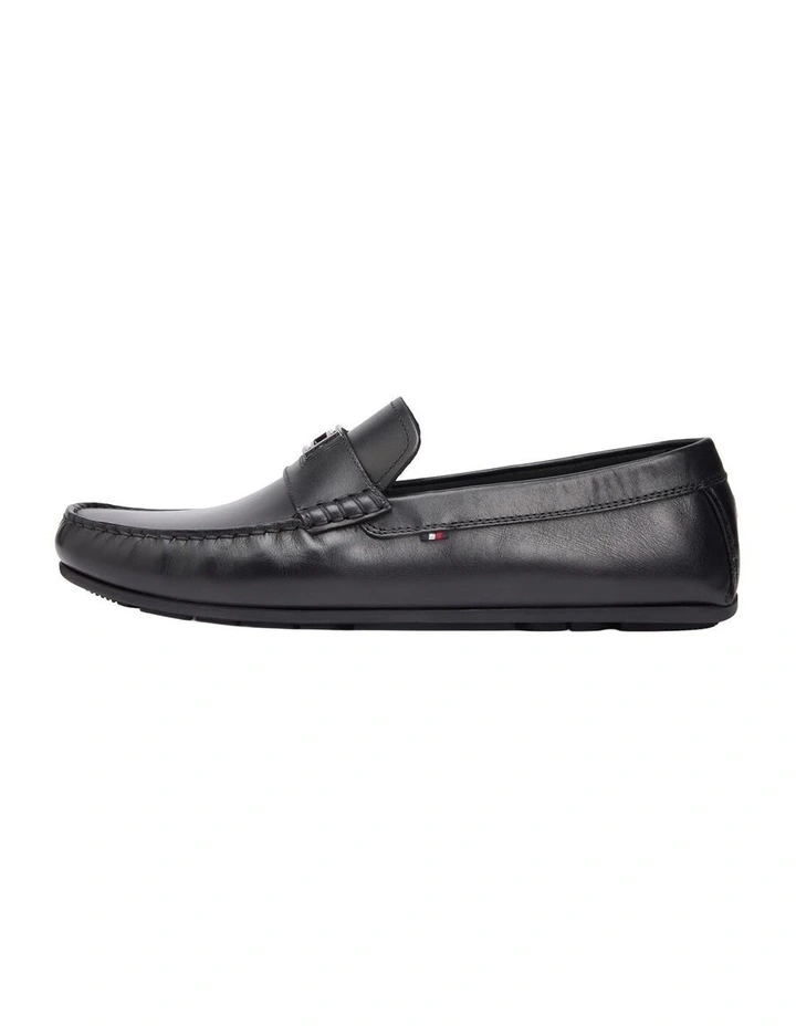 Flag Plaque Leather Driver Shoes in Brown image 6