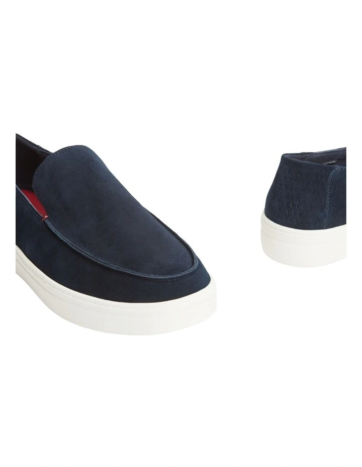 Lightweight Suede Loafers in Navy image 5