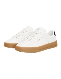 Logo Contrast Trainers Shoes in Ecru