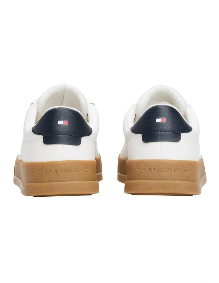 Logo Contrast Trainers Shoes in Ecru image 2