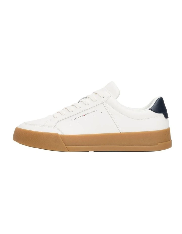 Logo Contrast Trainers Shoes in Ecru image 6