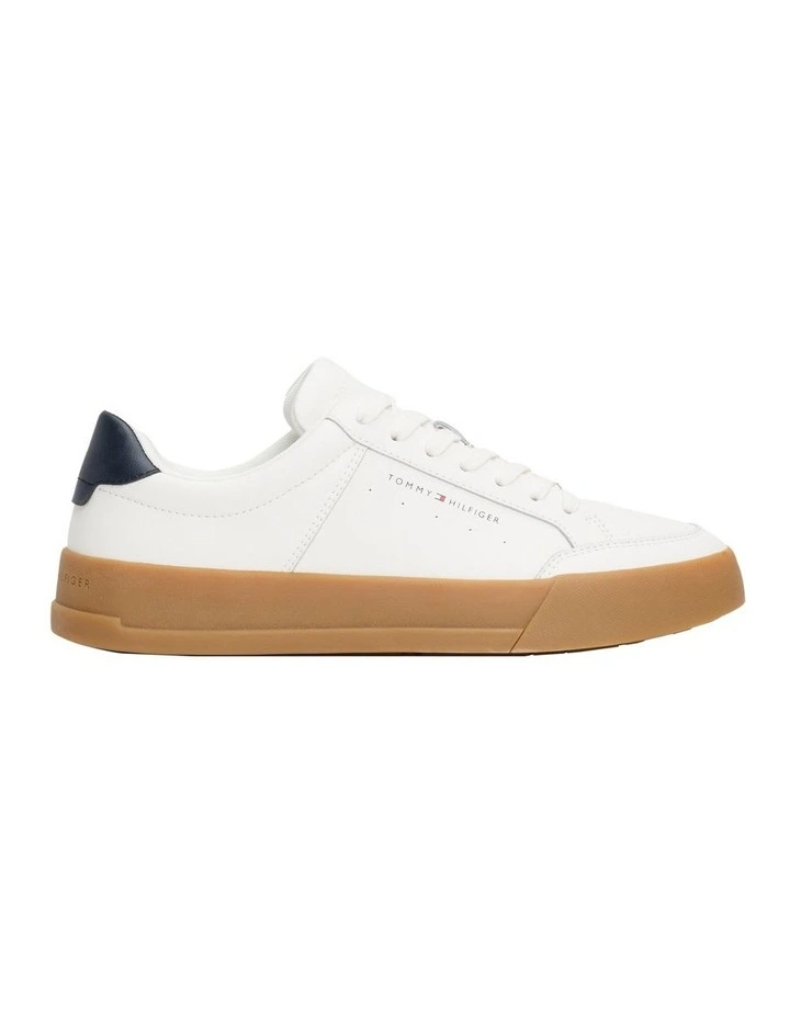 Logo Contrast Trainers Shoes in Ecru image 7
