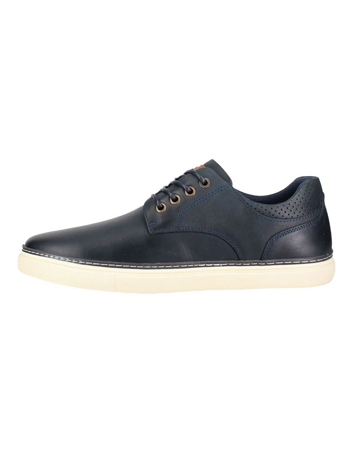 Border Leather Sneaker in Navy image 3