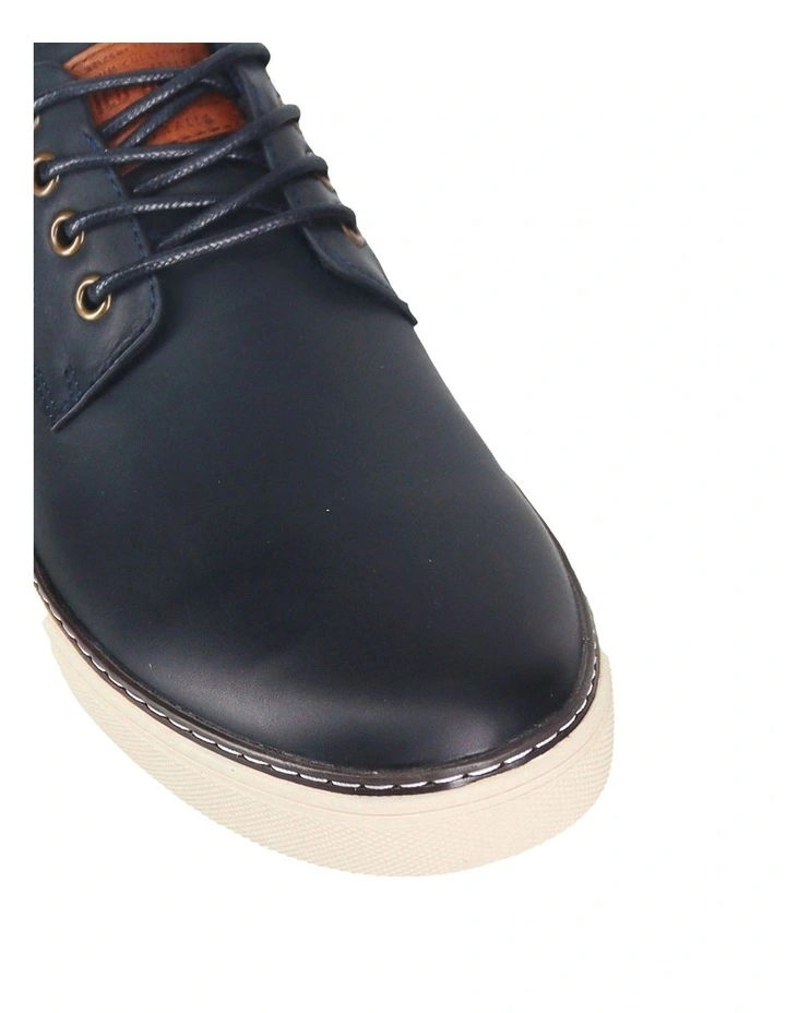 Border Leather Sneaker in Navy image 4