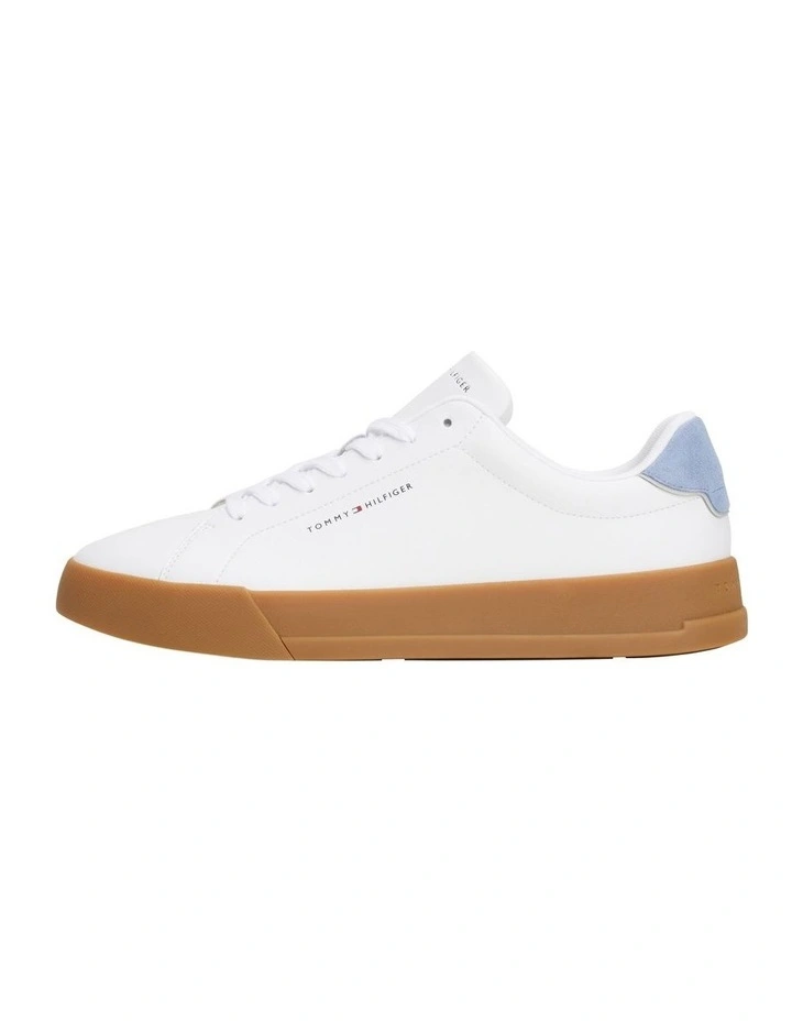 Court Sneaker in White/Brisk Blue image 3