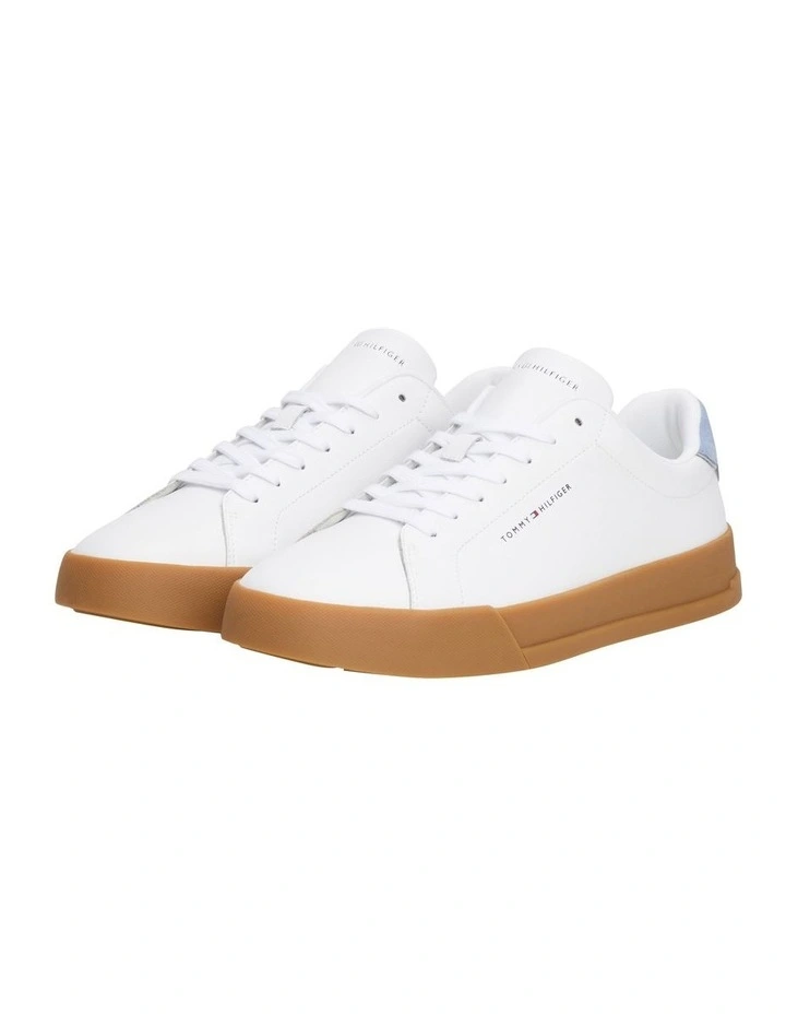 Court Sneaker in White/Brisk Blue image 4