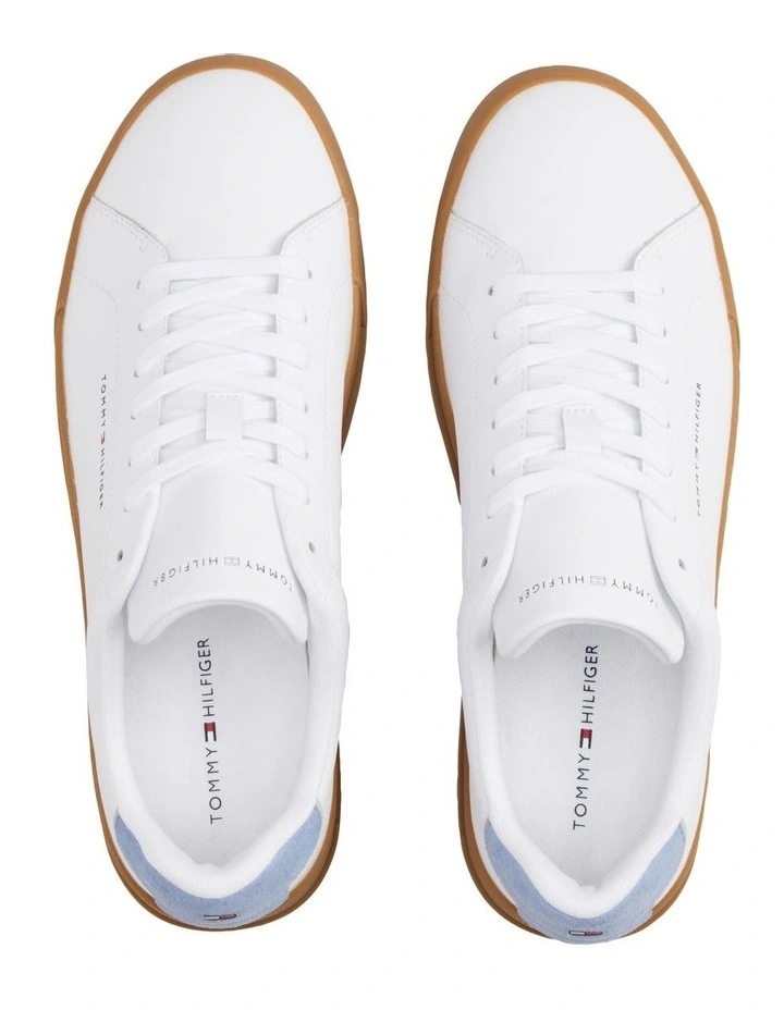 Court Sneaker in White/Brisk Blue image 5