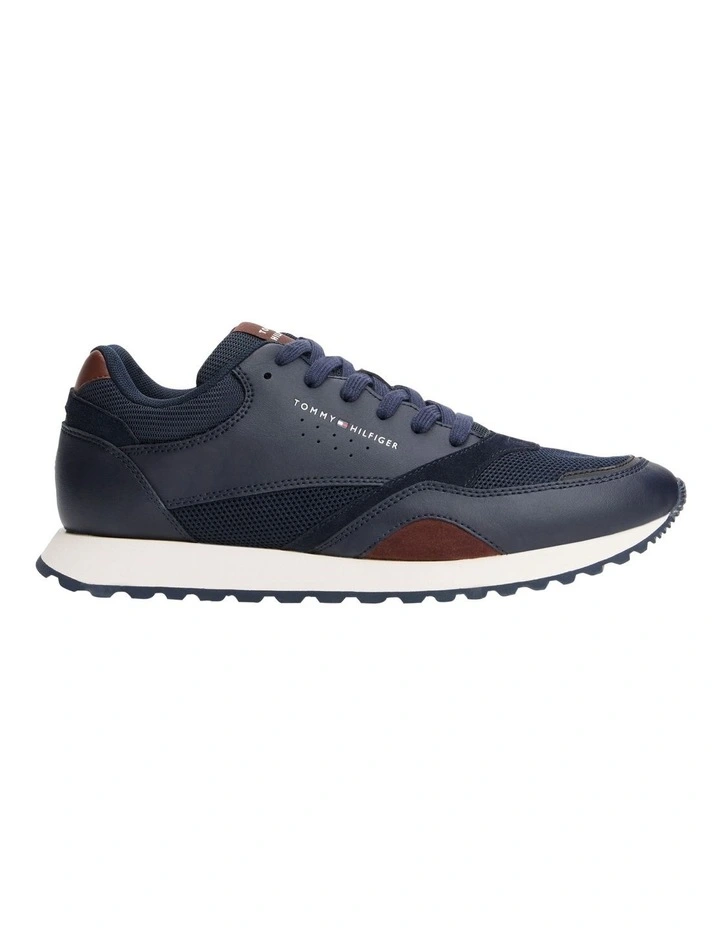 Mesh Logo Trainers in Blue image 1
