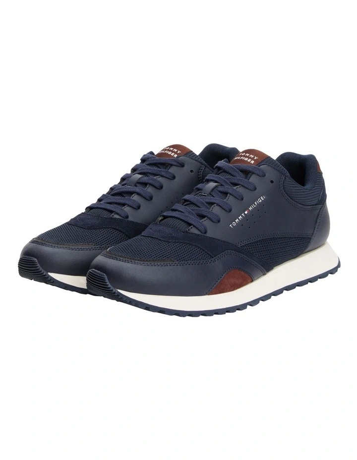 Mesh Logo Trainers in Blue image 3