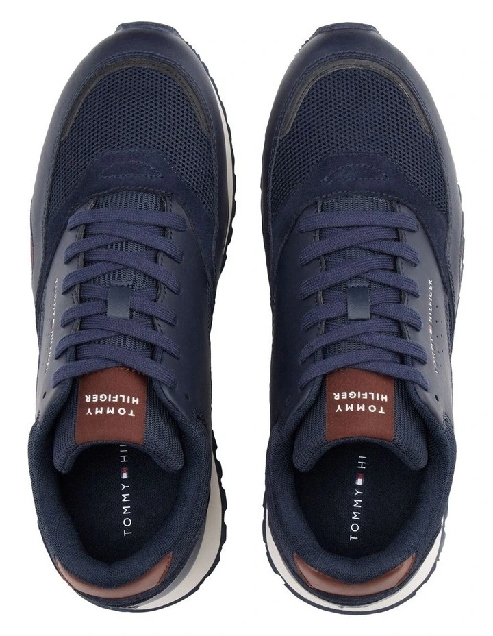 Mesh Logo Trainers in Blue image 4