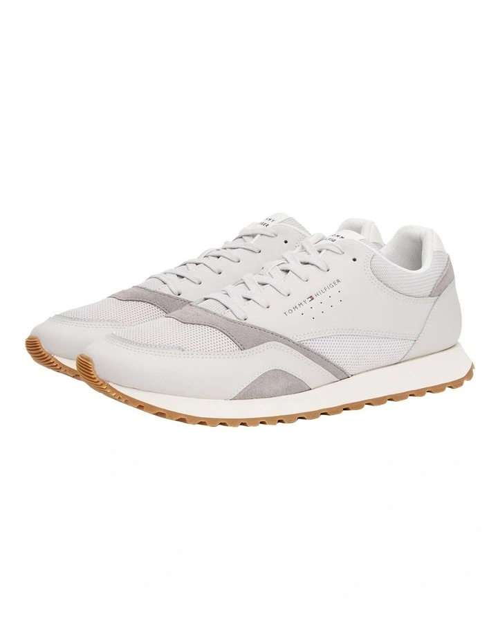 Mesh Logo Trainers in White image 3