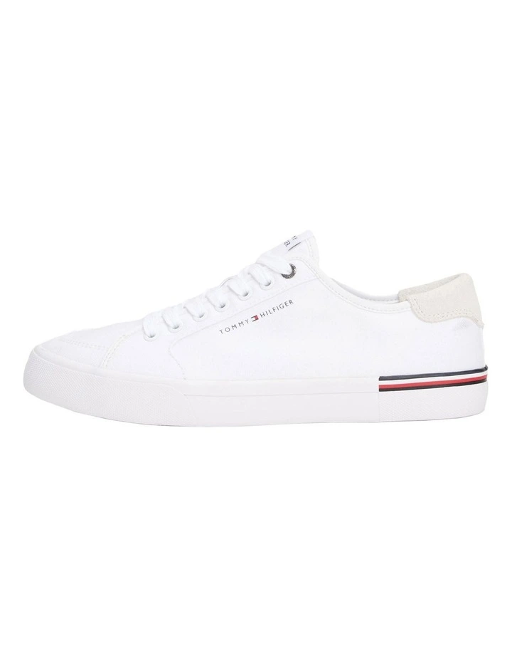Contrast Texture Logo Patch Trainers in White image 2