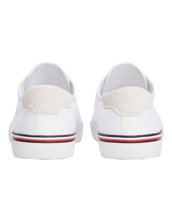 Contrast Texture Logo Patch Trainers in White image 4