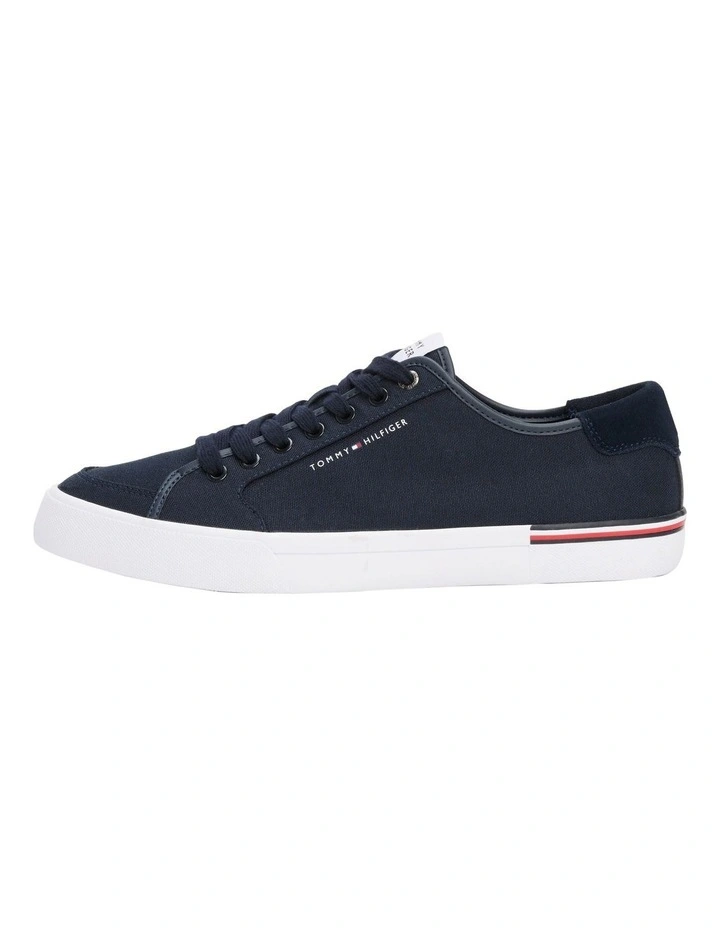 Contrast Texture Logo Patch Trainers in Blue image 3