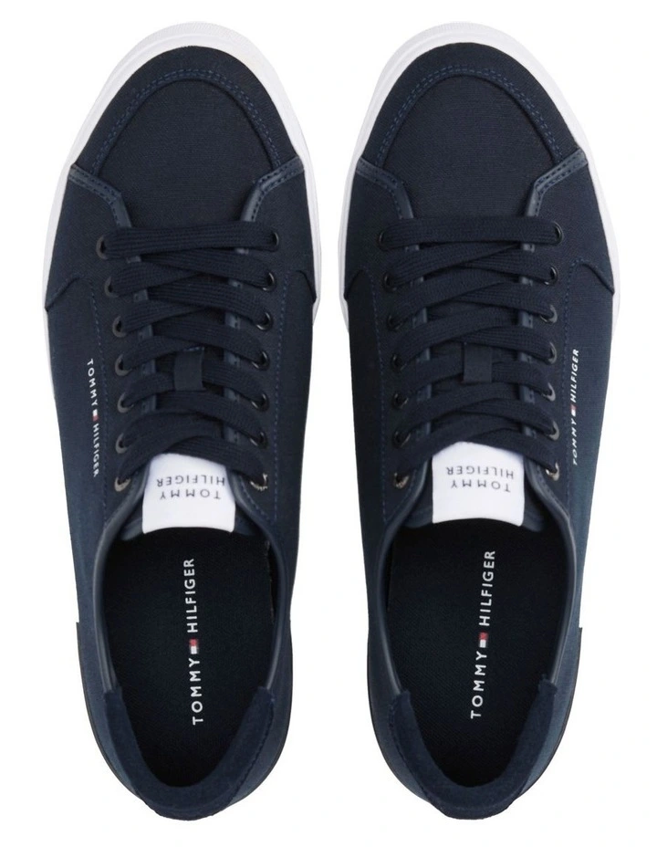 Contrast Texture Logo Patch Trainers in Blue image 4