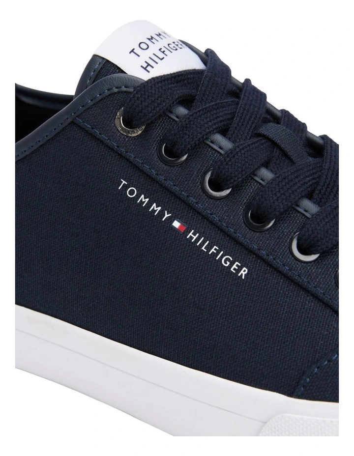 Contrast Texture Logo Patch Trainers in Blue image 5