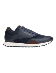 Mesh Logo Trainer Sneaker in Navy