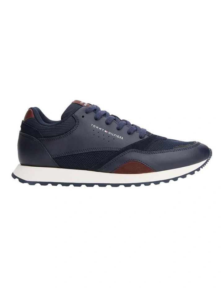 Mesh Logo Trainer Sneaker in Navy image 1