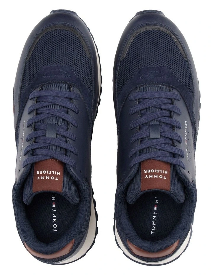 Mesh Logo Trainer Sneaker in Navy image 3