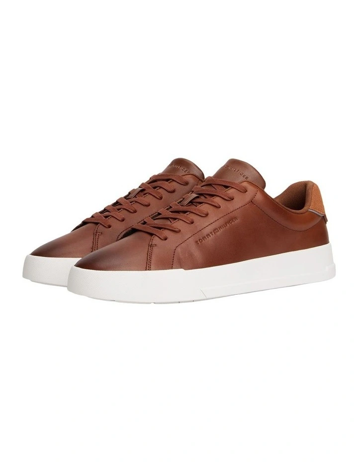 Court Pebble Leather Sneaker in Brown image 1