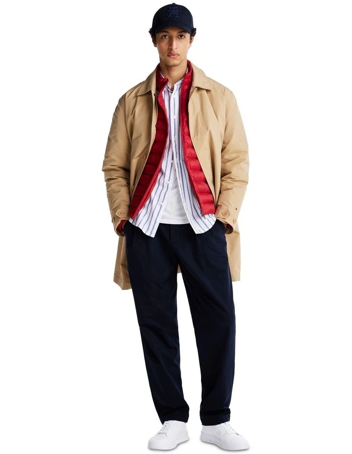 Court Pebble Leather Sneaker in White/Navy image 2