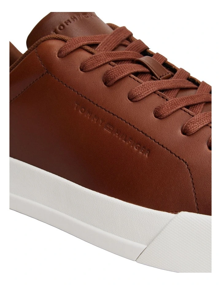 Court Pebble Leather Sneaker in Brown image 3