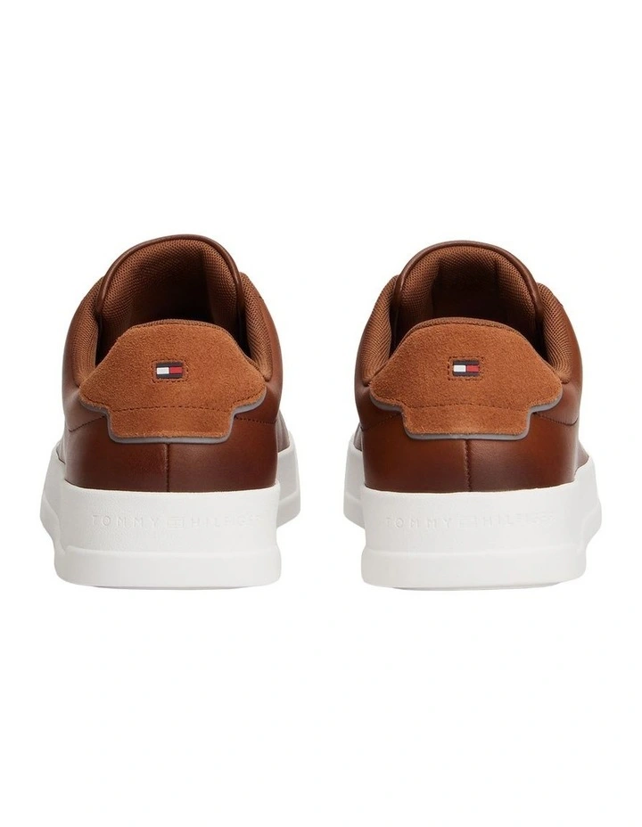 Court Pebble Leather Sneaker in Brown image 4