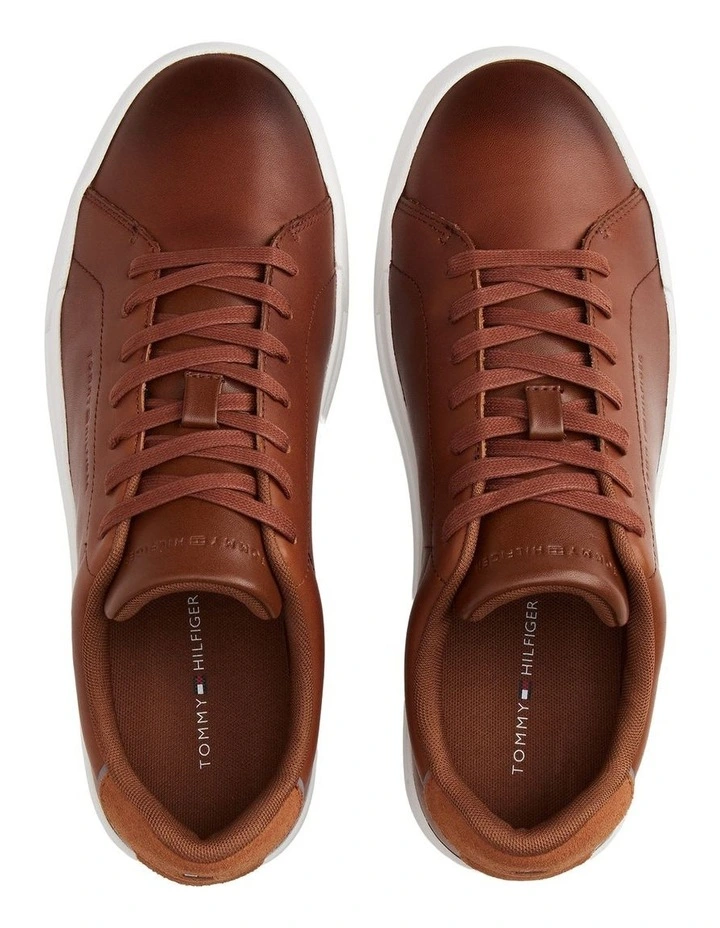 Court Pebble Leather Sneaker in Brown image 5