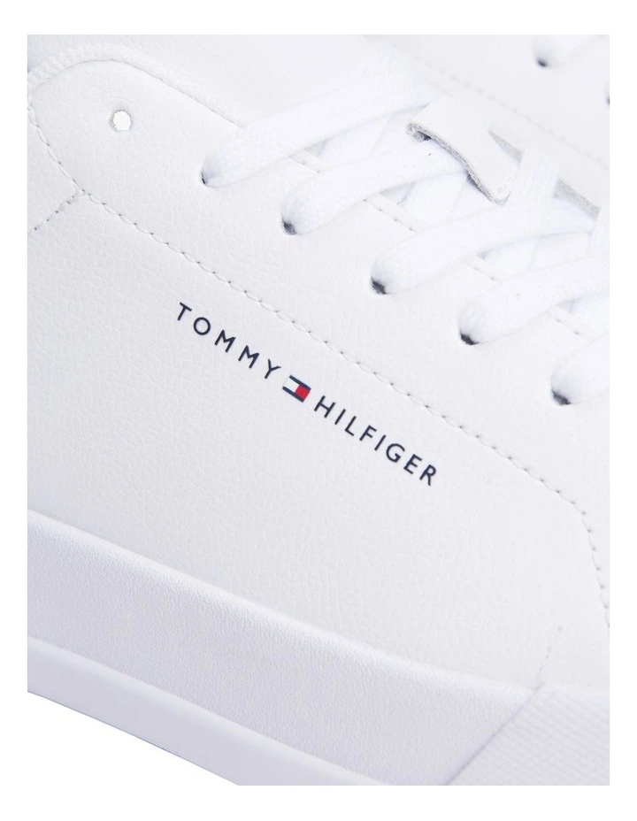 Court Pebble Leather Sneaker in White/Navy image 5
