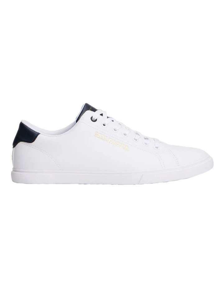 Lace-up Court Trainers in White image 1