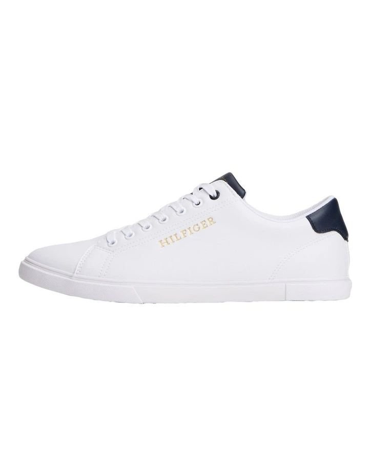 Lace-up Court Trainers in White image 2