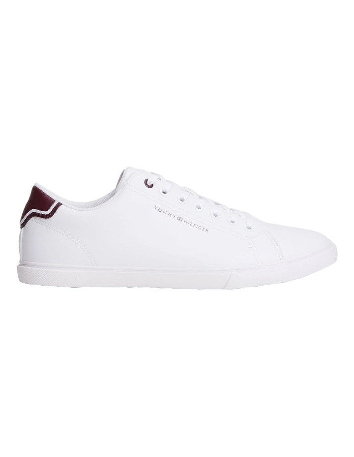Contrast Heel Court Trainers in White image 1