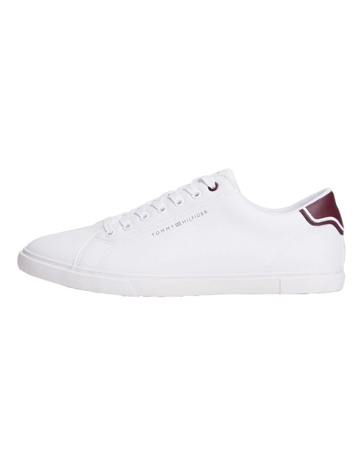 Contrast Heel Court Trainers in White image 2